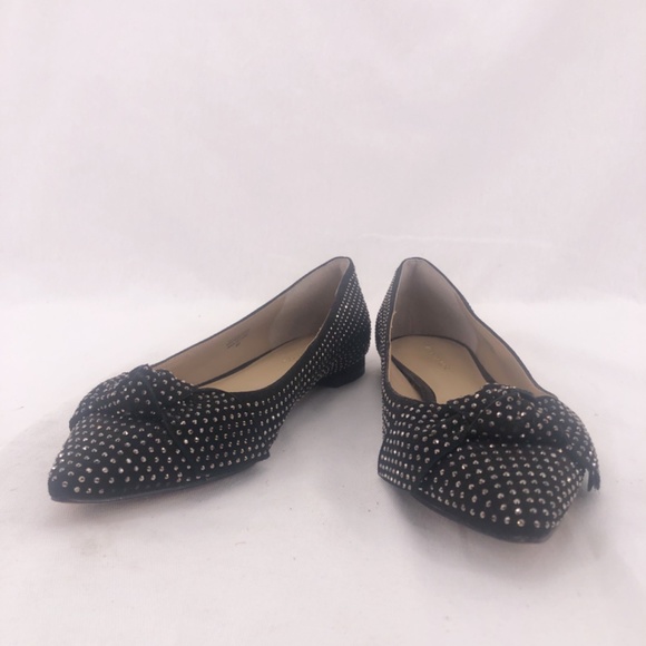 Ann Taylor Black Camryn Studded Bow Flat - Picture 3 of 7